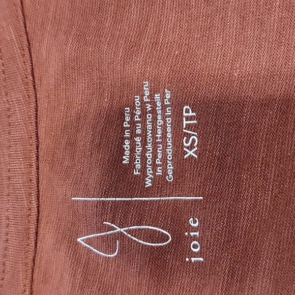 Joie Size XS Rust Colored Scoop Neck 3/4 Sleeve T Shirt Excellent Used Condition - Picture 10 of 10
